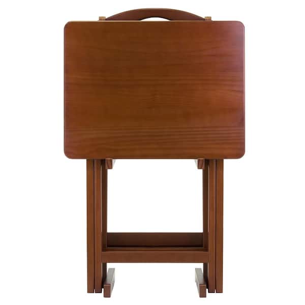 WINSOME WOOD Alex19.06 in. Walnut 5-Piece Snack Table 94533 - The