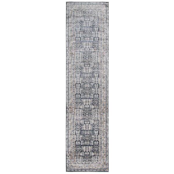 Amer Rugs Balpoma Liz Dark Gray/Beige 2 ft. 8 in. x 10 ft. Transitional Southwestern Polypropylene and Polyester Runner Rug