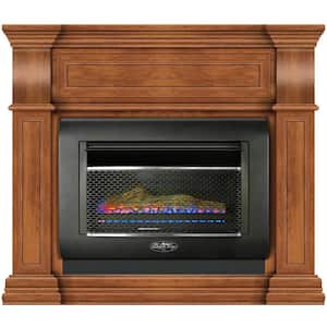 44 in. Ventless Dual Fuel Gas Wall Fireplace in Toasted Almond with Thermostat, Model#DF300L-M-TA