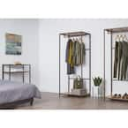 Oceanstar Black Steel Clothes Rack 35.7 in. W x 75.5 in. H GRS1514 ...