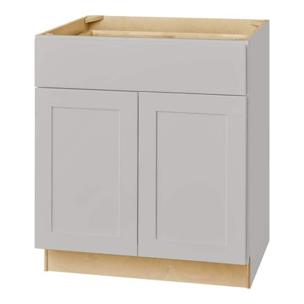 Hampton Bay Avondale 30 in. W x 24 in. D x 34.5 in. H Ready to Assemble Plywood Shaker Base Kitchen Cabinet in Dove Gray