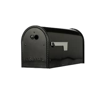 Edwards Black, Large, Steel, Post Mount Mailbox