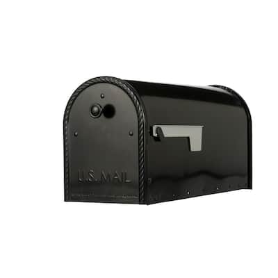 Edwards Large, Steel, Post Mount Mailbox, Black