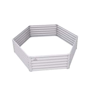 70 in. x 60 in. x18 in. Patio Outdoor White Hexagon Galvanized Raised Garden Beds Metal Planter Box for Planting