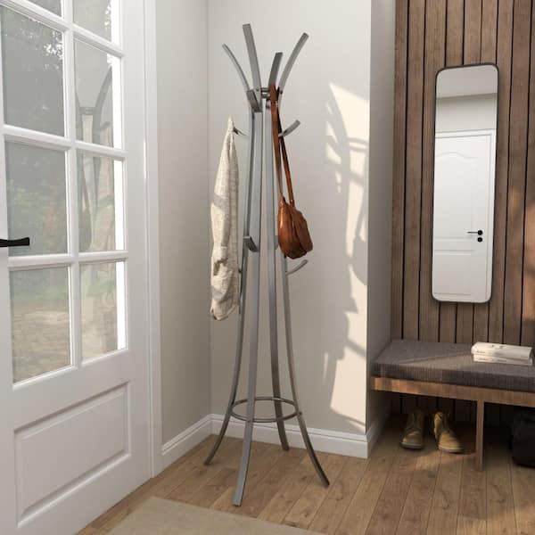 Litton Lane Dark Gray Metal 12 Hook Coat Rack