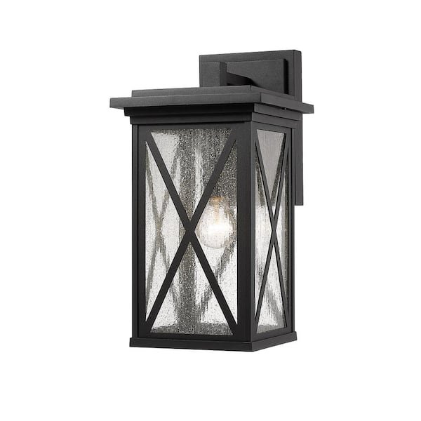 Unbranded Brookside Black Outdoor Hardwired Wall Sconce with No Bulbs Included