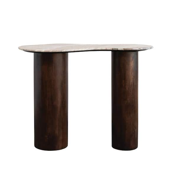 Storied Home Hendrix Walnut Finish Bar Table
