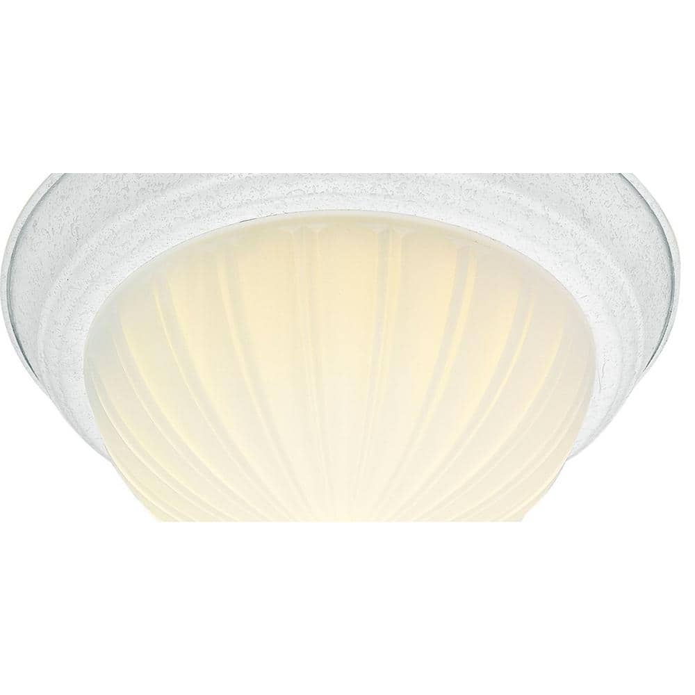 Textured White Glass Flush Mount Ceiling Light