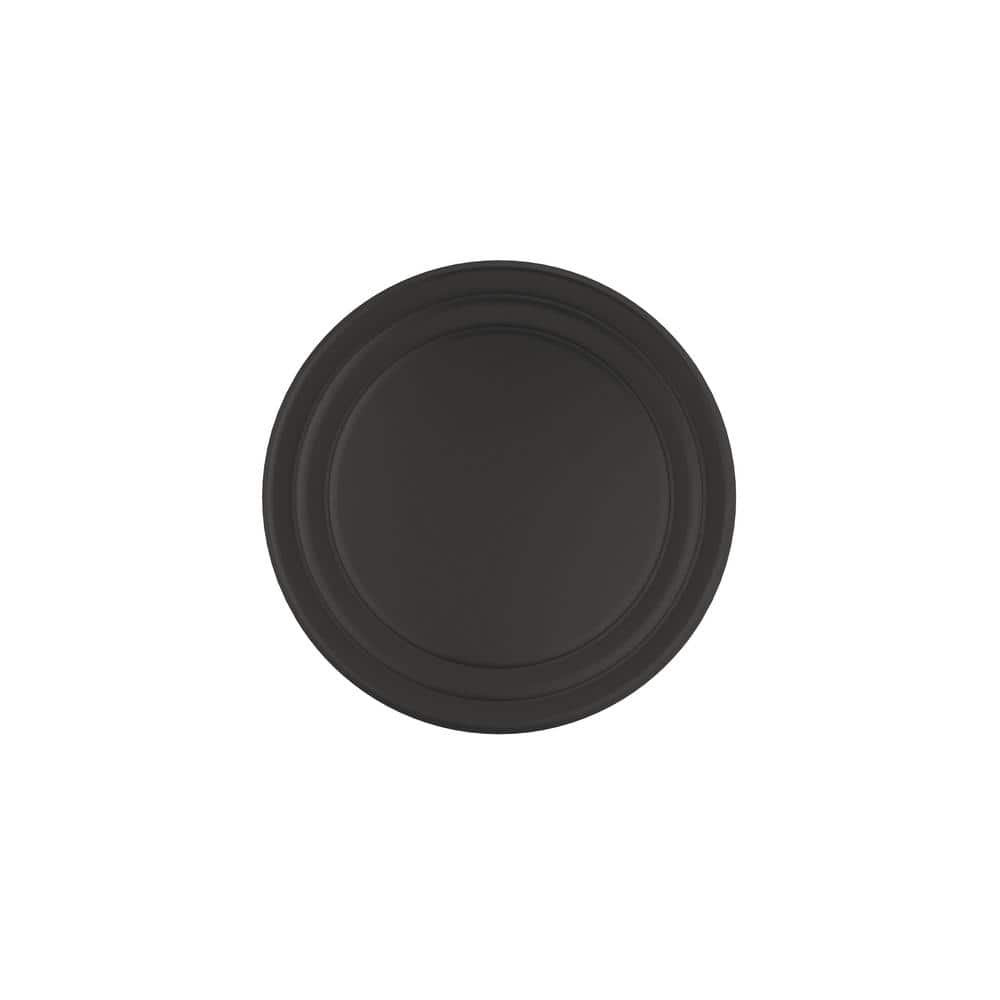 Matte Black Round Traditional Cabinet Knob with Mounting Hardware