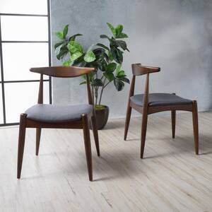Francie Charcoal and Walnut Upholstered Dining Chairs (Set of 2)