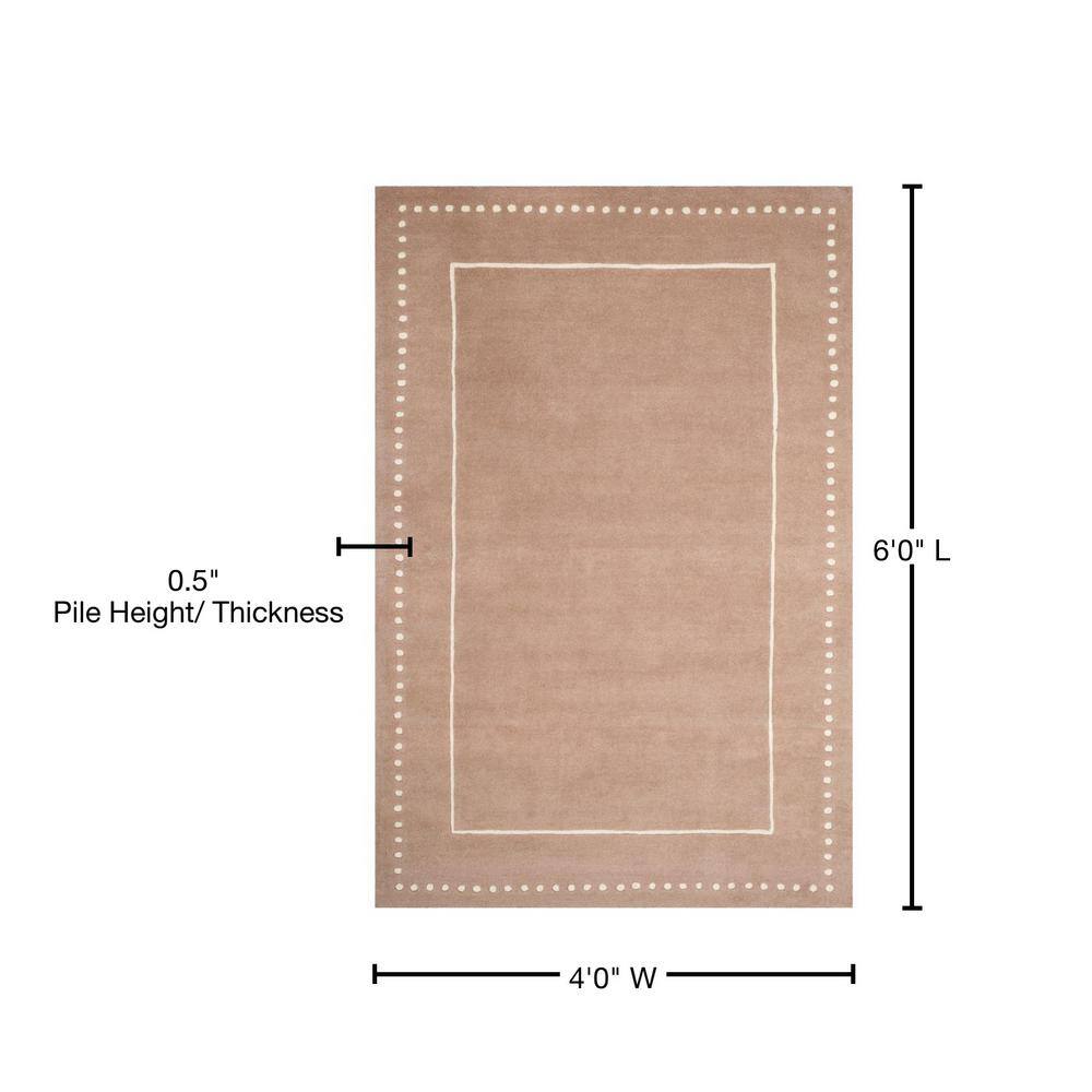 Beige and Ivory Hand-Tufted Wool 4' x 6' Area Rug