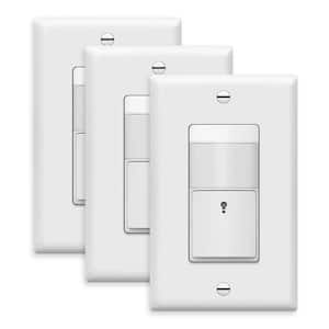 4A Single Pole Motion Sensor Switch, No Neutral Required, White (3-Pack)