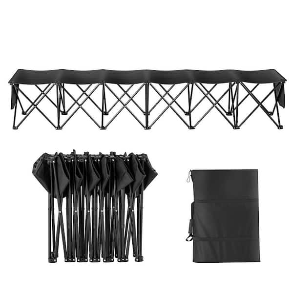 Portable Folding Bench, Team Sport Sideline Bench, 6 Seats Foldable Sideline Bench, Outdoor Camping Bench Chairs