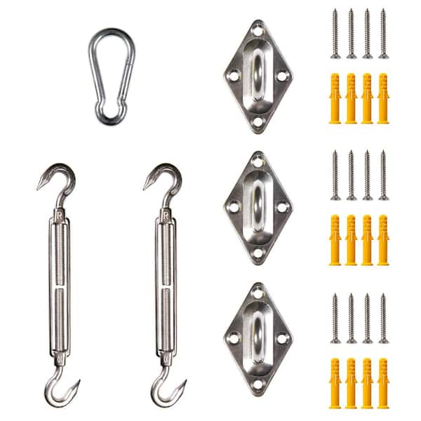 10 in. Triangle Sun Super Ring Sun Shade Sail Installation Hardware Kit
