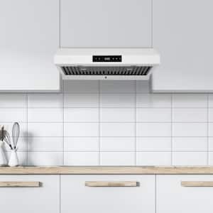 30 in. Ducted Under Cabinet Range Hood with 3-Way Venting Changeable LED Powerful Suction in Matte White