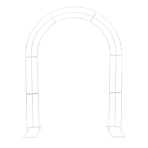 102.4 in. x 82.7 in. White Metal Wedding Backdrop Balloon Archway Decoration Stand Climbing Plant Garden Arbor