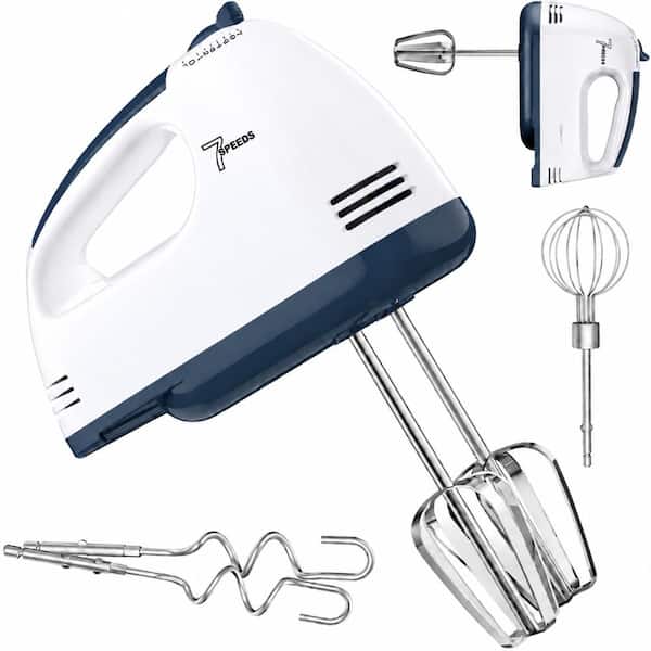 Hand Mixer Electric, Ultra Power Kitchen Mixer with 7-Speed and 5 Stainless Steel Accessories, White