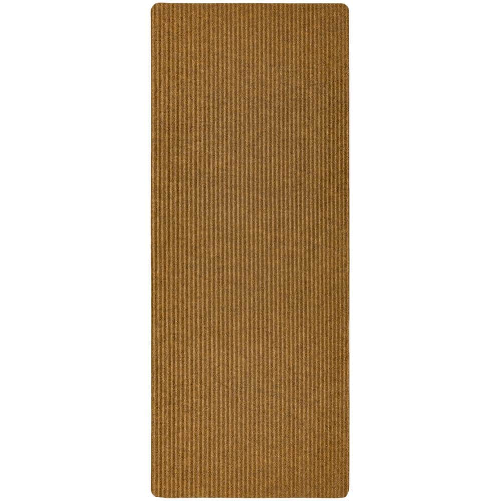 Mohawk Home Striped Utility Mat Tan Indoor/Outdoor 24 in. x 60 in