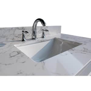 43 in. W x 22 in. D Engineered Stone Composite 3 Faucet Hole Vanity Top in Gray with Undermount Ceramic Single Sink