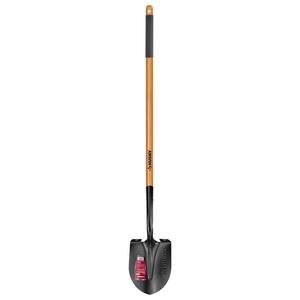 47 in. L Wood Handle Carbon Steel Digging Shovel with Grip