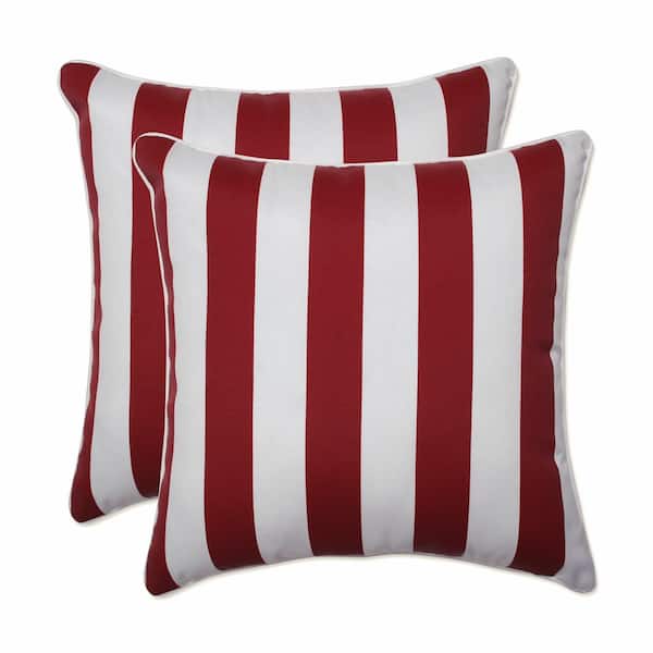 Pillow Perfect Red Square Outdoor Square Throw Pillow 2-Pack