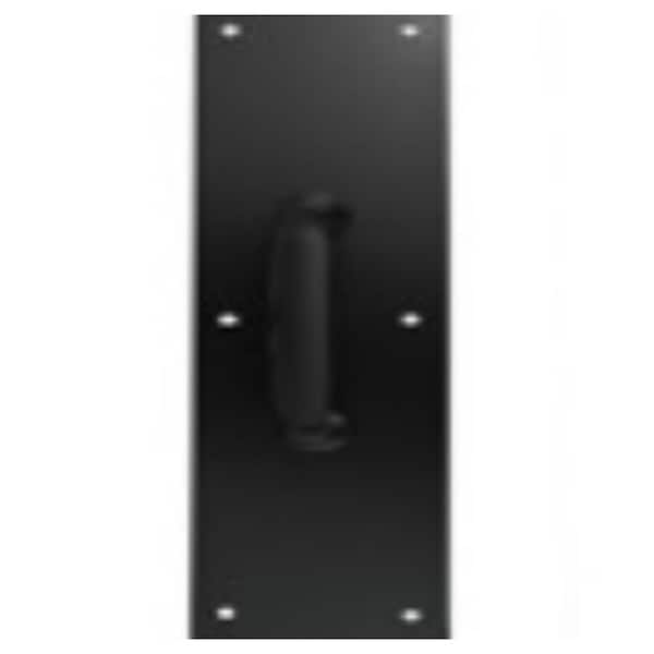 4 in. x 16 in. Black Push Plate