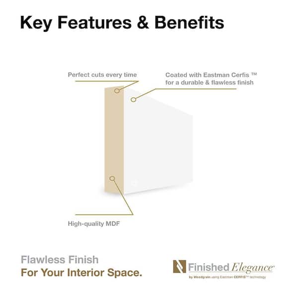 RB03 1-1/6 in. x 3-1/2 in. MDF Door and Window Casing Molding