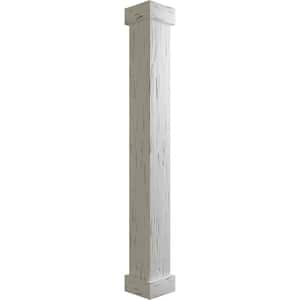 10 in. x 4 ft. Pecky Cypress Endurathane Faux Wood Non-Tapered Square Column Wrap w/ Standard Capital & Base