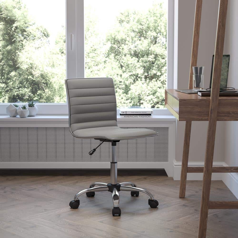 Vinyl Swivel Office Chair in Gray
