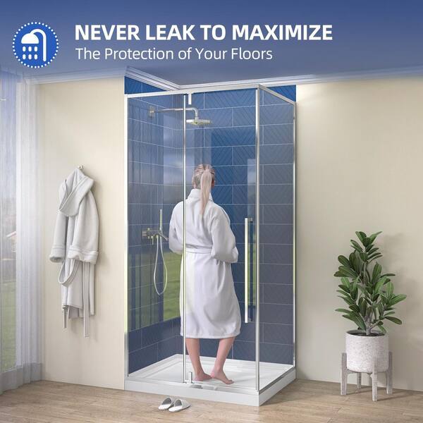 Zeafive Moca 42 in. L x 34 in. W Double Threshold Alcove Shower
