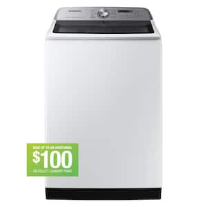 5.4 cu.ft. Extra-Large Capacity Smart Top Load Washer with ActiveWave Agitator and Super Speed Wash in White
