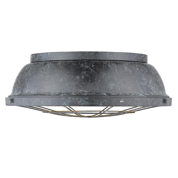 Bartlett 16.5 in. 3-Light Black Patina Flush Mount