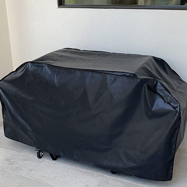 65.5 in. 4-Burner Flap Top Waterproof Griddle Cover in Black