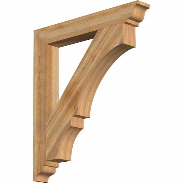 Ekena Millwork 4 in. x 34 in. x 30 in. Western Red Cedar Balboa Traditional Rough Sawn Bracket