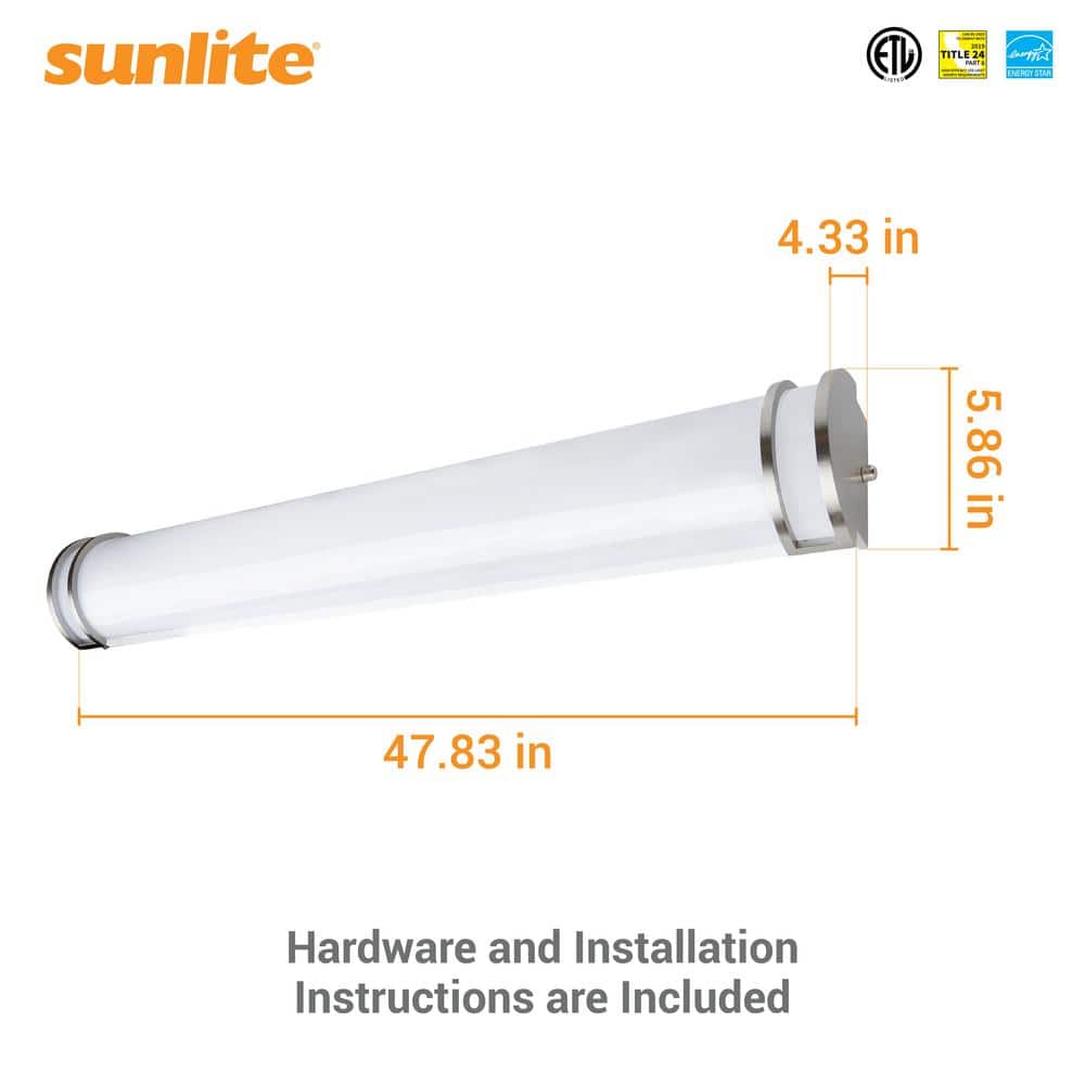 48-Inch Brushed Nickel LED Vanity Light with Opal Lens