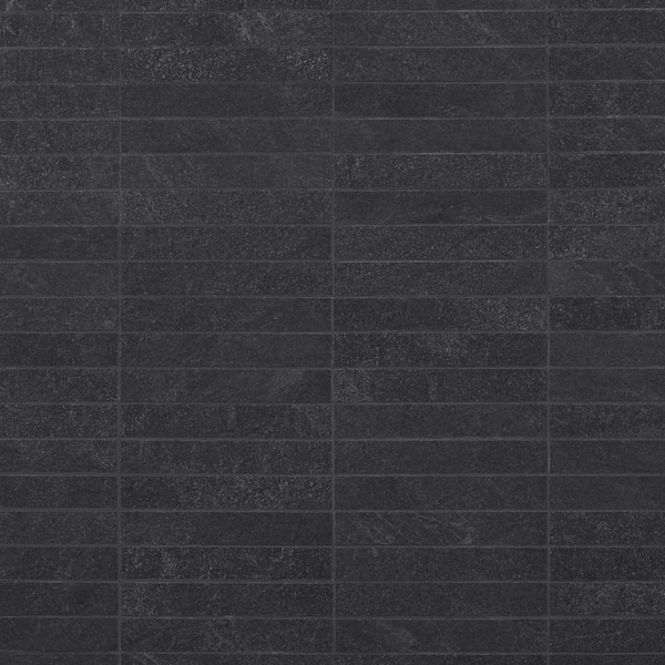 Ivy Hill Tile Monolith Charcoal Black 11.81 in. x 11.81 in. Stacked Matte Porcelain Mosaic Floor and Wall Tile (0.96 Sq. Ft./Each)