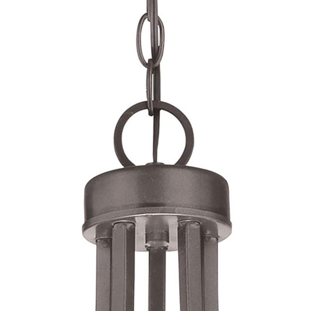 Parsons Studio 5-Light Chandelier in Smoked Iron with Etched White Glass