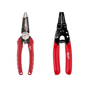7.75 in. Combination Electricians 6-in-1 Wire Strippers Pliers with 10-24 AWG Compact Wire Stripper and Cutter (2-Piece)