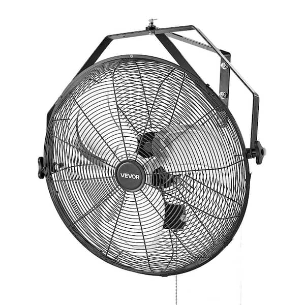 Industrial Wall Mount Fan, High Velocity 4650 CFM Indoor Fan with 3-Speeds, Black Garage Wall Fan 2025 Update