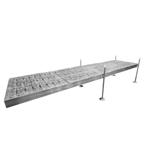 16 ft. Straight Aluminum Frame with Terrazzo Decking Complete Dock Package