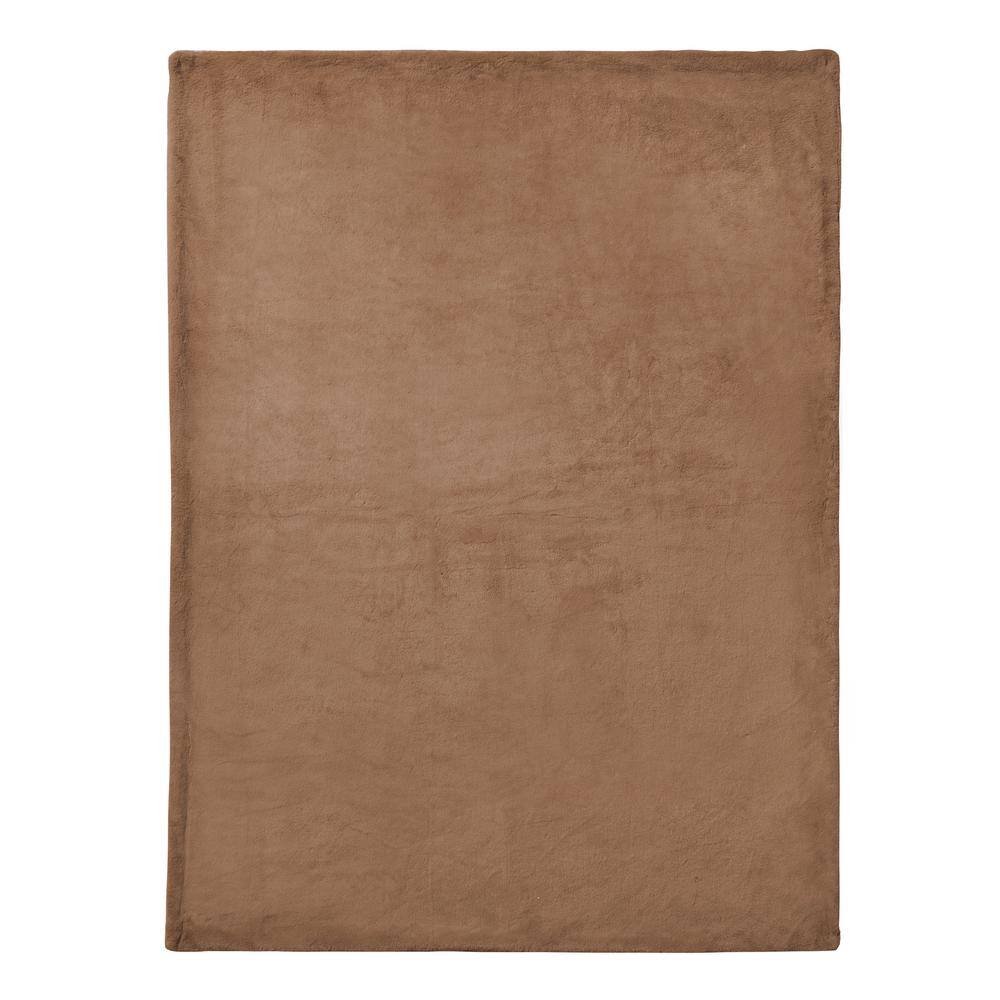 Brown 50" x 70" Reversible Faux Fur Throw Blanket