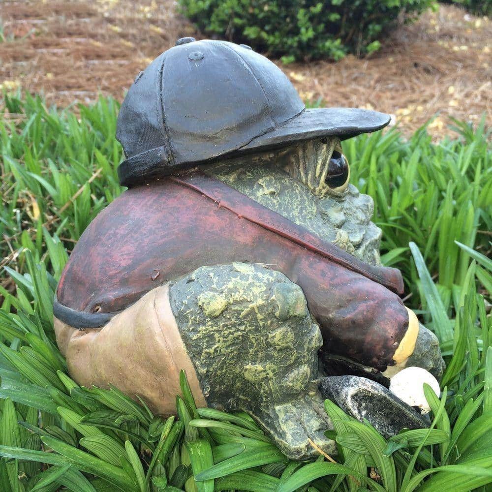 Natural Green Resin Golfing Toad Garden Statue