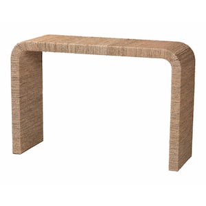 Eviana 47.2 in. Natural Brown Specialty Waterfall Seagrass Console Table