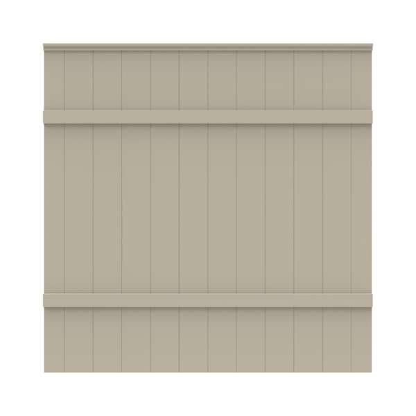 Barrette Outdoor Living 6 ft. x 6 ft. Windham Khaki Vinyl Privacy Fence Panel