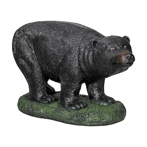 Cement Gardening Gift Statue - 15.5"x11.4"x15.7"Indoor Ornament Outdoor Statue with Black Bear Design for Home Decor