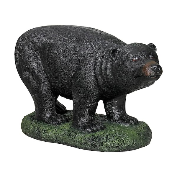 Watnature Cement Gardening Gift Statue - 15.5"x11.4"x15.7"Indoor Ornament Outdoor Statue with Black Bear Design for Home Decor