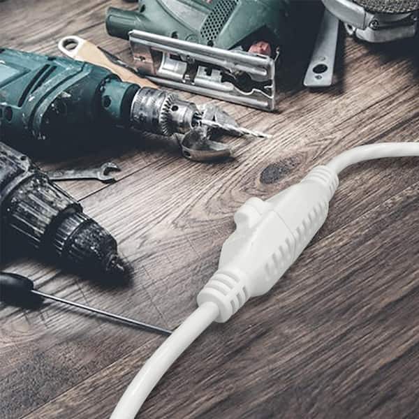 HDX 8 ft. 16/3 Light Duty Indoor/Outdoor Extension Cord, White