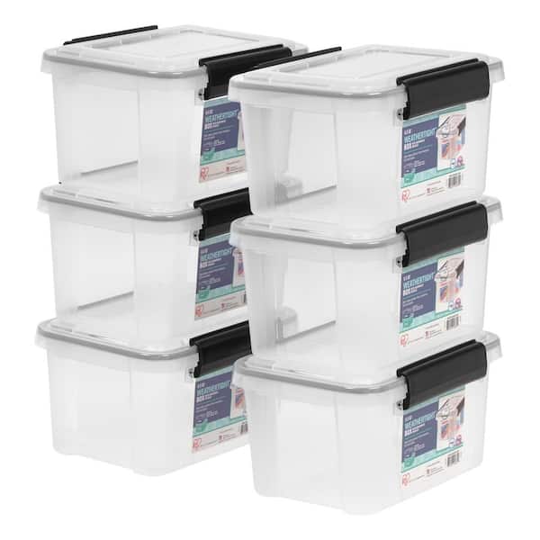 Iris 6.5 Quart Weathertight Storage Box 6 Pack Clear