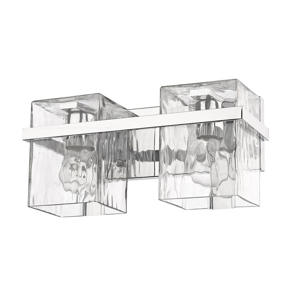 Bennington 14.25 in. 2 Light Chrome Vanity Light with Clear Glass Shades