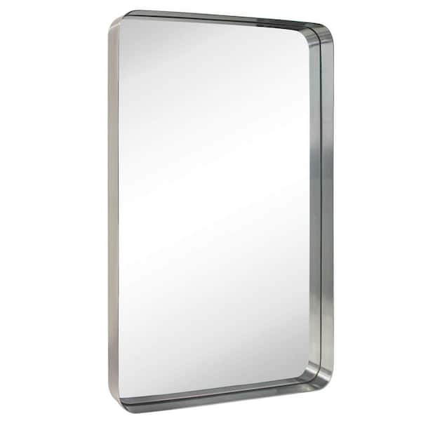 TEHOME Arthers 24 in. W x 36 in. H Rectangular Stainless Steel Framed